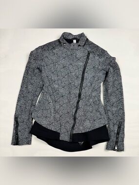 Lululemon Bust A Move Jacket Plush Petal Black White Women’s 6 *Missing Hood*